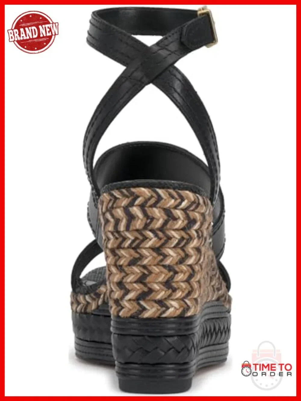 Leather Espadrille Wedge Sandals with Platform Ankle Strap